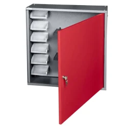 Hängeschrank Eintürig mit 6 Sichtboxen dunkelrot 60 x 60 x 20 cm