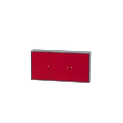 Hängeschrank 3-Türig mit 4 Fachböden dunkelrot 120 x 60 x 20 cm