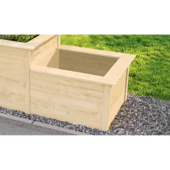 Hochbeet '669' mit Stufe naturfarben 217,6 x 91,7 x 58/81 cm