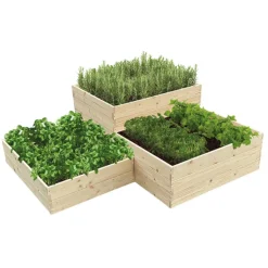Hochbeet 120 x 9,5 x 80 cm aus Holz natur