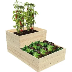 Hochbeet 120 x 9,5 x 80 cm aus Holz natur