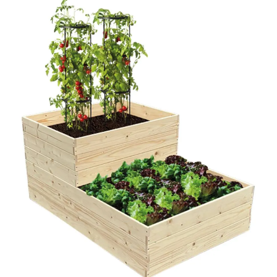 Hochbeet 120 x 9,5 x 80 cm aus Holz natur