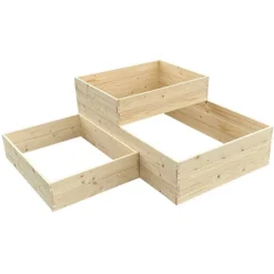 Hochbeet 120 x 9,5 x 80 cm aus Holz natur