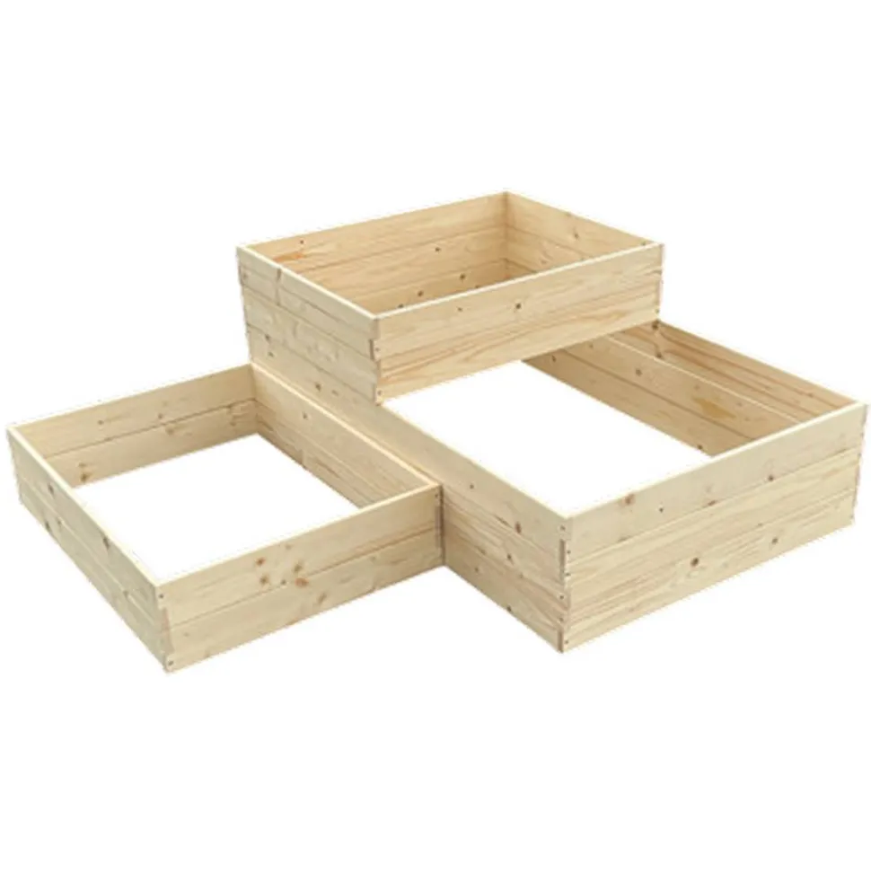 Hochbeet 120 x 9,5 x 80 cm aus Holz natur