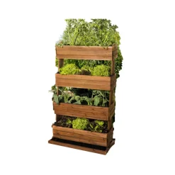 Hochbeet 'Cube 4' braun Echtholz 65 x 50 x 145 cm