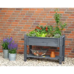 Hochbeet grau 114 x 84,5 x 60 cm