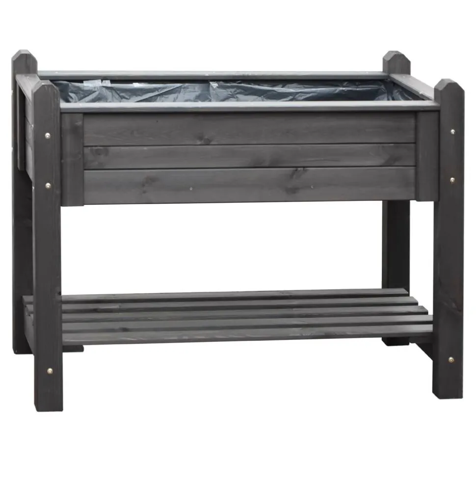 Hochbeet grau 114 x 84,5 x 60 cm