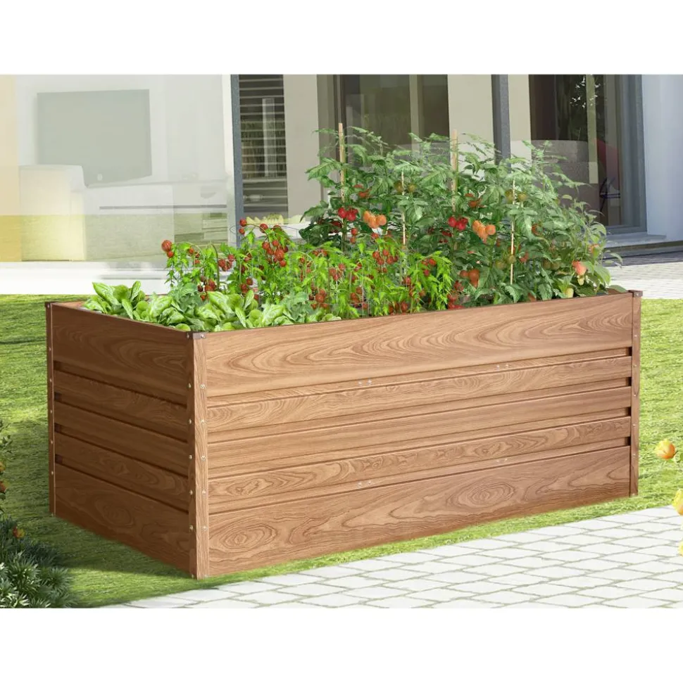 Hochbeet Holzoptik 180 x 70 x 90 cm