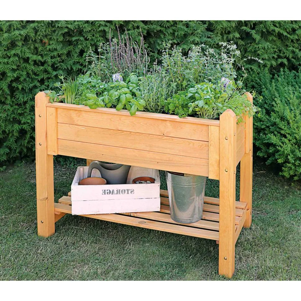 Hochbeet honigbraun 90 x 84,5 x 60 cm