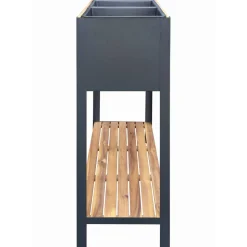 Hochbeet 'Leonie' Akazienholz/Stahlrahmen naturfarben/schwarz 90 x 100 x 31 cm