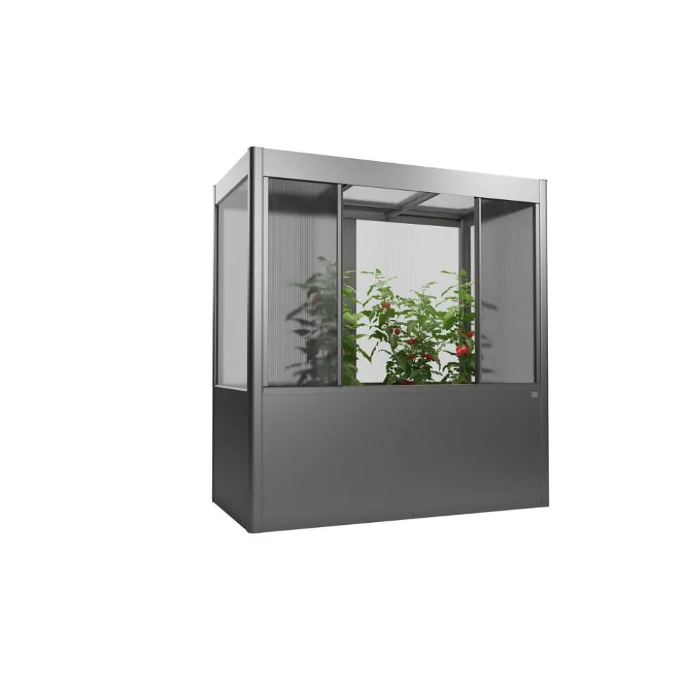 Hochbeet mit Gewächshaus 'Florentina Maxi' quarzgrau metallic 201,6 x 213 x 103,1 cm