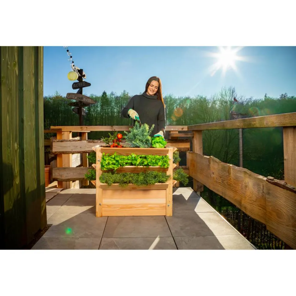 Hochbeet 'Premium' XL Lärchenholz naturfarben 66 x 73 x 91 cm