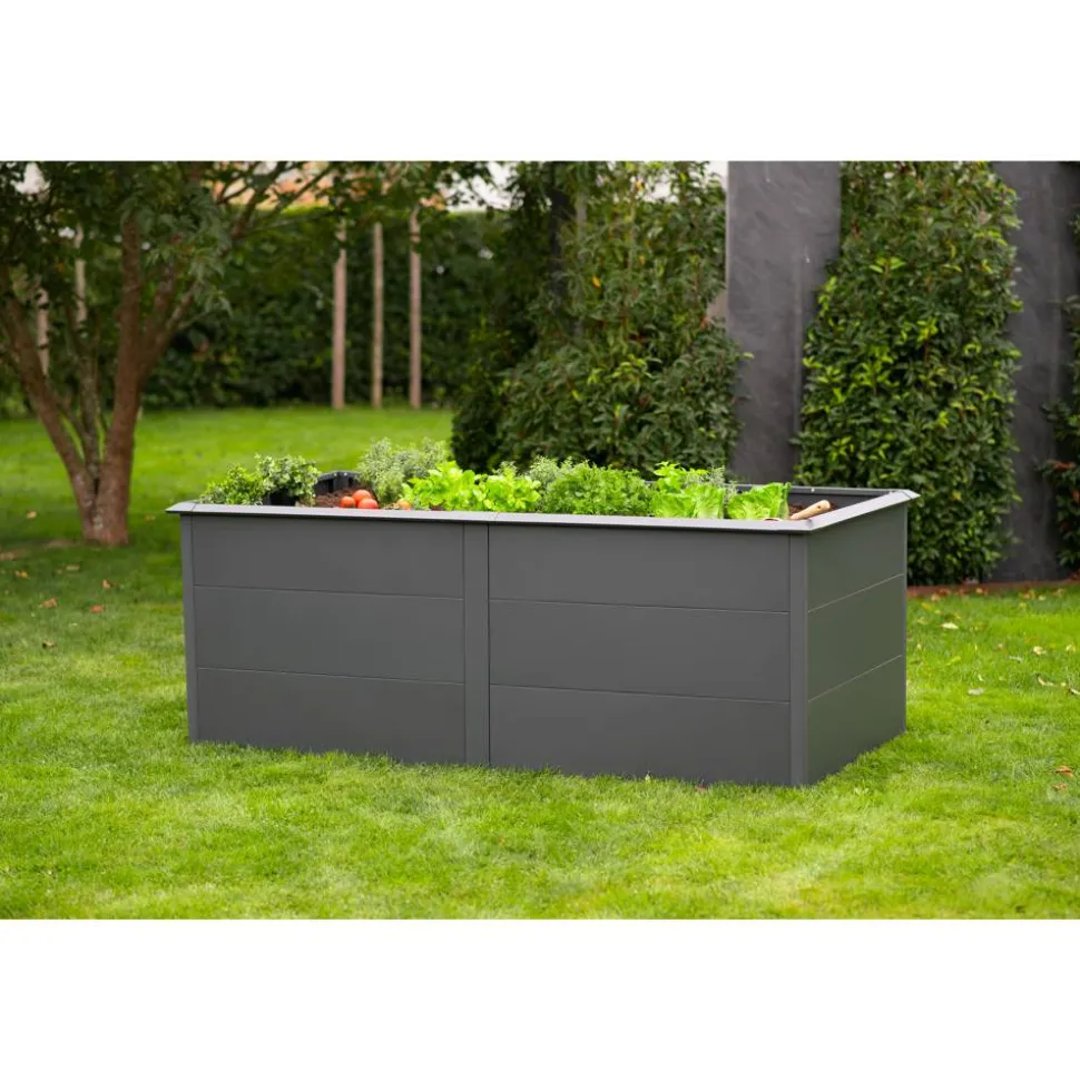 Hochbeet 'Primus XL' anthrazit 200 x 77 x 100 cm