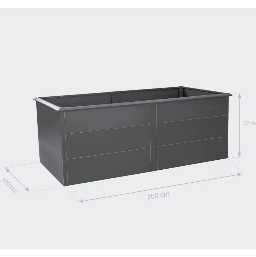 Hochbeet 'Primus XL' anthrazit 200 x 77 x 100 cm