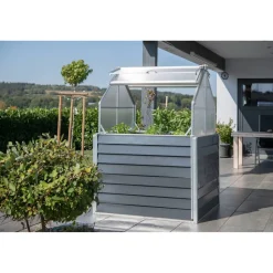 Hochbeet 'Store & Grow' Metall anthrazit 120 x 120 x 169 cm