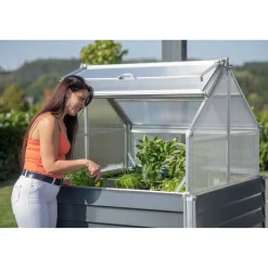 Hochbeet 'Store & Grow' Metall anthrazit 120 x 120 x 169 cm