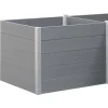 Hochbeet-Anbauelement WPC grau 100 x 100 x 75 cm