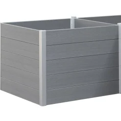 Hochbeet-Anbauelement WPC grau 100 x 100 x 75 cm
