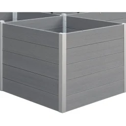 Hochbeet-Anbauelement WPC grau 100 x 100 x 75 cm