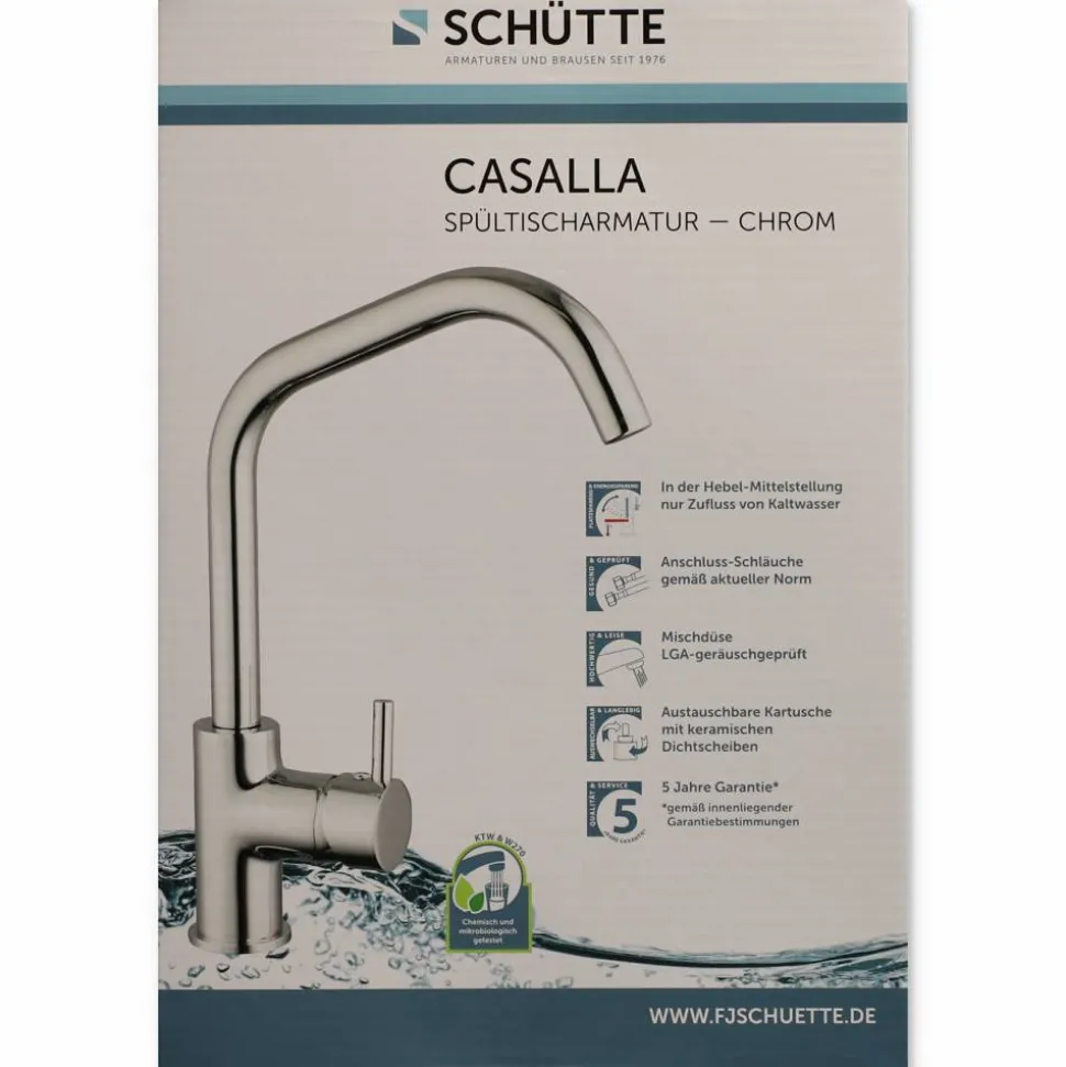 Hochdruck-Spültischarmatur 'Casalla' chromfarben eckig