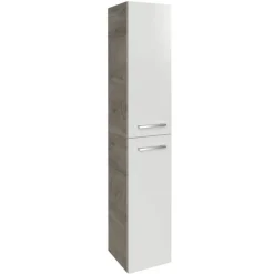 Hochschrank 'B.Style' braun, weiß glänzend 30 x 162 x 31,6 cm links