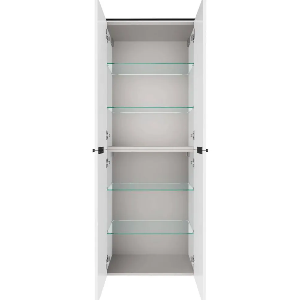 Hochschrank 'Flair' weiß/schwarz 62,8 x 163,3 x 32 cm