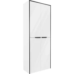 Hochschrank 'Flair' weiß/schwarz 62,8 x 163,3 x 32 cm