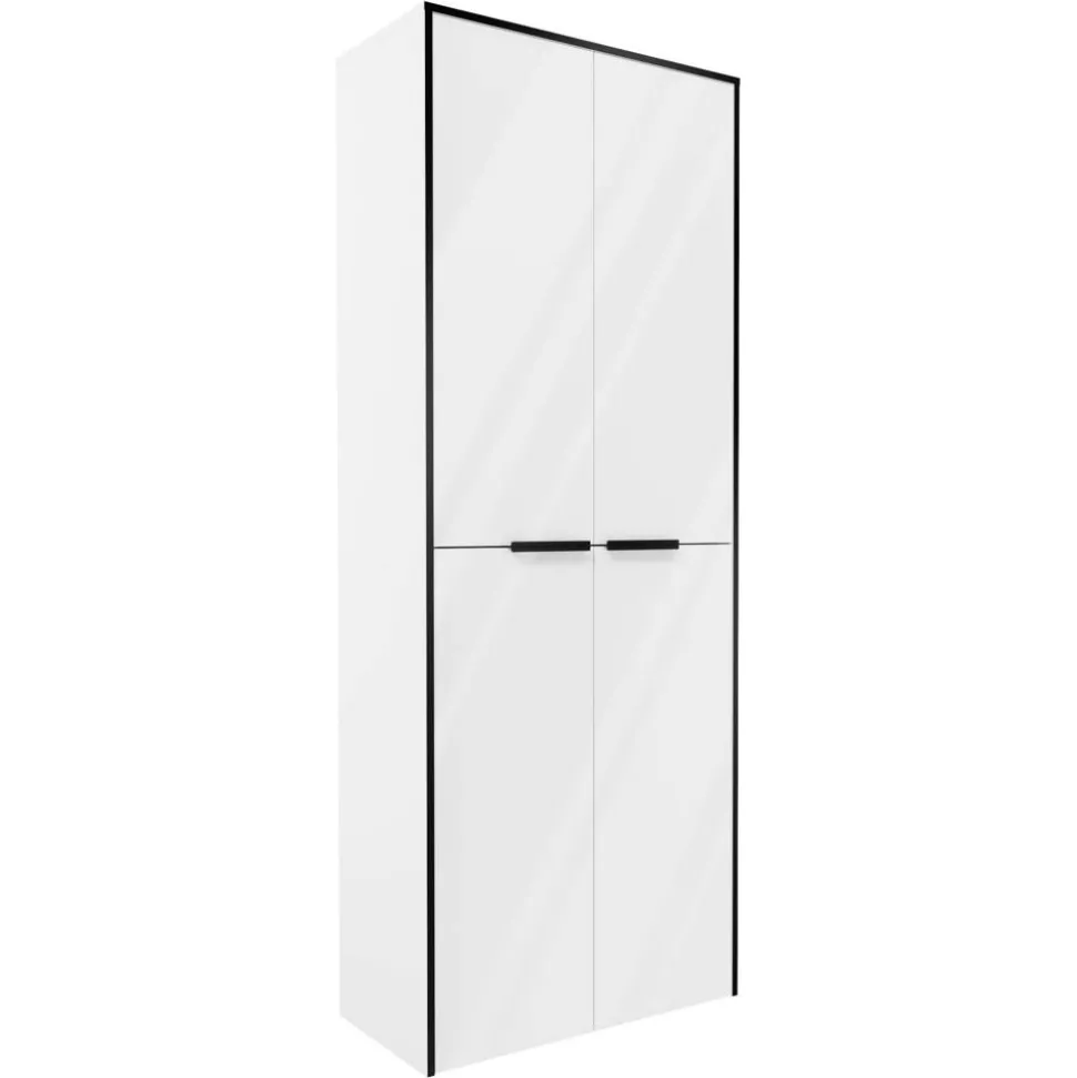 Hochschrank 'Flair' weiß/schwarz 62,8 x 163,3 x 32 cm