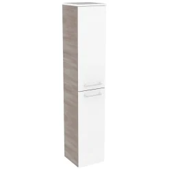 Hochschrank 'Lima' braun, weiß glänzend 30,5 x 160,5 x 32 cm