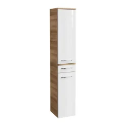 Hochschrank 'Milano' braun, weiß foliert 30,5 x 165,5 x 32 cm
