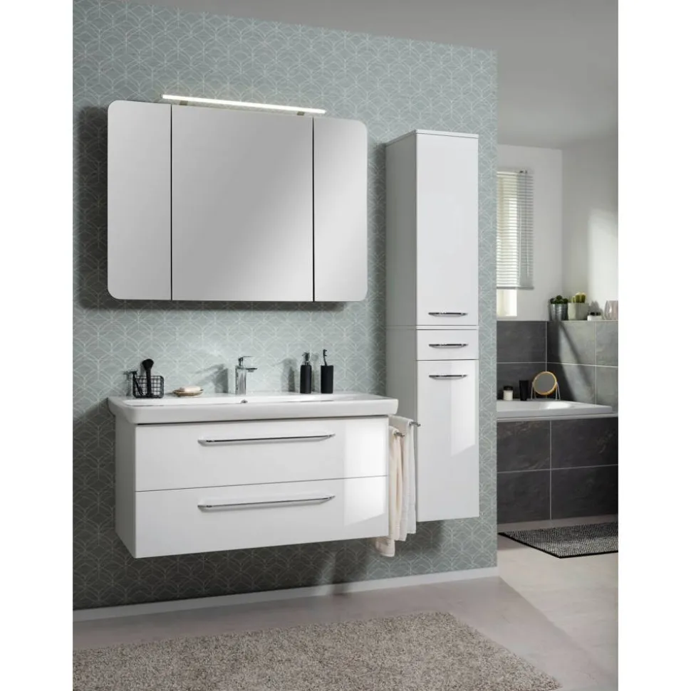 Hochschrank 'Milano' weiß glänzend 30,5 x 165,5 x 32 cm