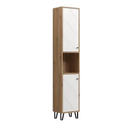 Hochschrank 'Touch' weiß, braun matt 36 x 191 x 29 cm