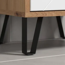 Hochschrank 'Touch' weiß, braun matt 36 x 191 x 29 cm