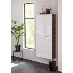 Hochschrank 'Verona' braun, weiß glänzend 60 x 162 x 31,8 cm