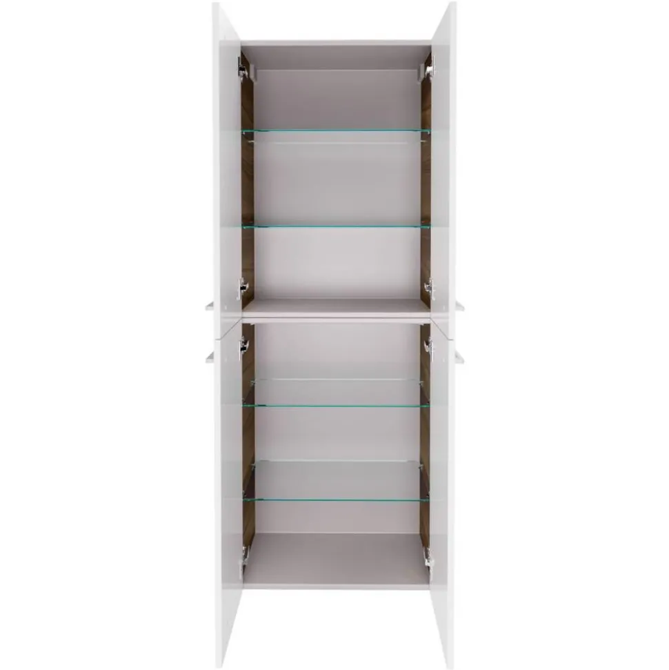 Hochschrank 'Verona' braun, weiß glänzend 60 x 162 x 31,8 cm