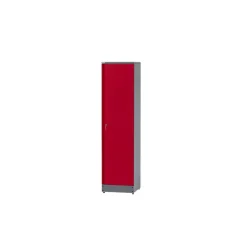 Hochschrank Eintürig mit 4 Fachböden dunkelrot 45,5 x 180 x 45 cm
