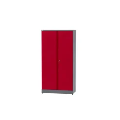 Hochschrank 2-Türig mit 4 Fachböden dunkelrot 91 x 180 x 45 cm
