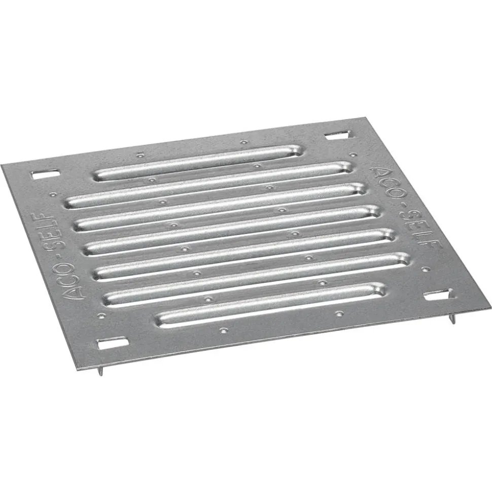 Hofablauf-Rost Stahl verzinkt 24,5 x, 24,5 cm