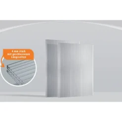 Hohlkammerplatten Gewächshaus 'Ergänzungsset 1' transparent 4 mm, 5-teilig