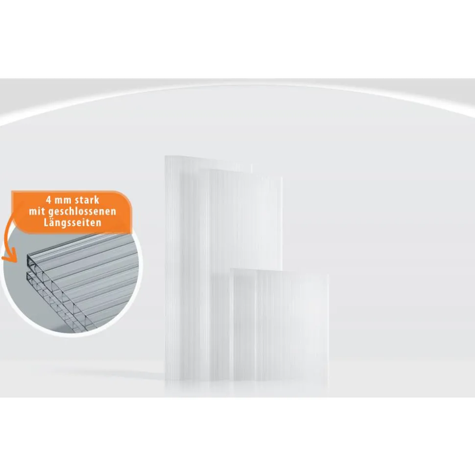 Hohlkammerplatten Gewächshaus 'Ergänzungsset 3' transparent 4 mm, 16-teilig