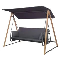 Hollywoodschaukel 'Elena' 3-Sitzer grau 242 x 135 x 173 cm