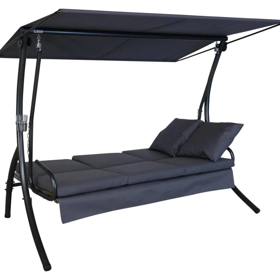 Hollywoodschaukel 'Loft Sun' 3-Sitzer grau 210 x 160 145 cm