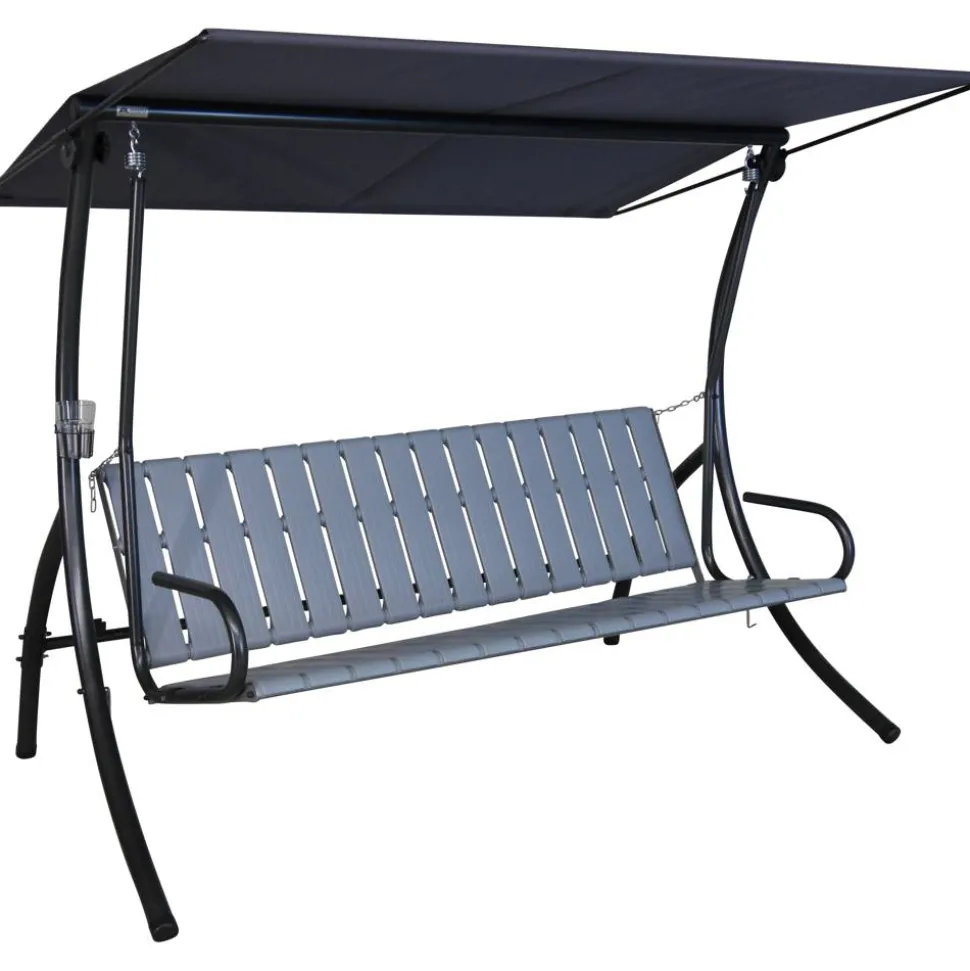 Hollywoodschaukel 'Loft Sun' 3-Sitzer grau 210 x 160 145 cm