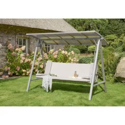 Hollywoodschaukel 'Runa' 3-Sitzer taupe 235 x 135 x 181 cm