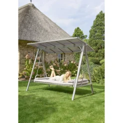 Hollywoodschaukel 'Runa' 3-Sitzer taupe 235 x 135 x 181 cm