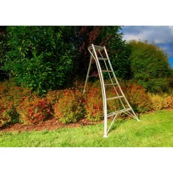3-Holm-Gartenleiter Aluminium silbern 122 x 125 x 180 cm