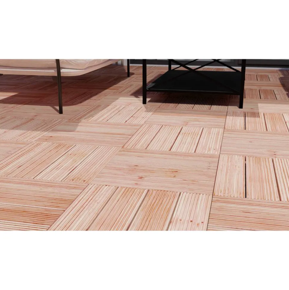 Holzfliese Douglasie braun 600 x 600 x 49 mm