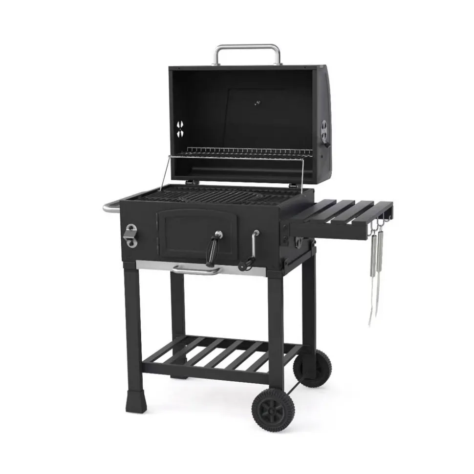 Holzkohlegrill 'Calgary' schwarz 102 x 104 x 67 cm