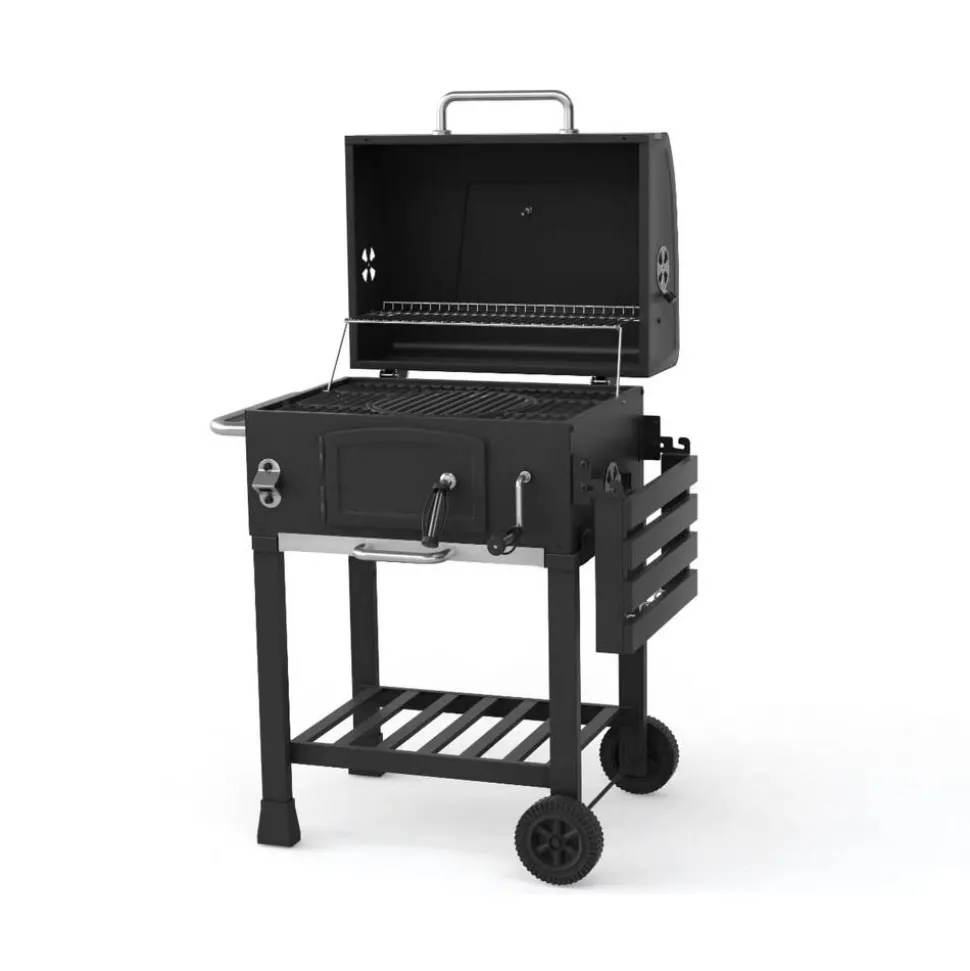 Holzkohlegrill 'Calgary' schwarz 102 x 104 x 67 cm