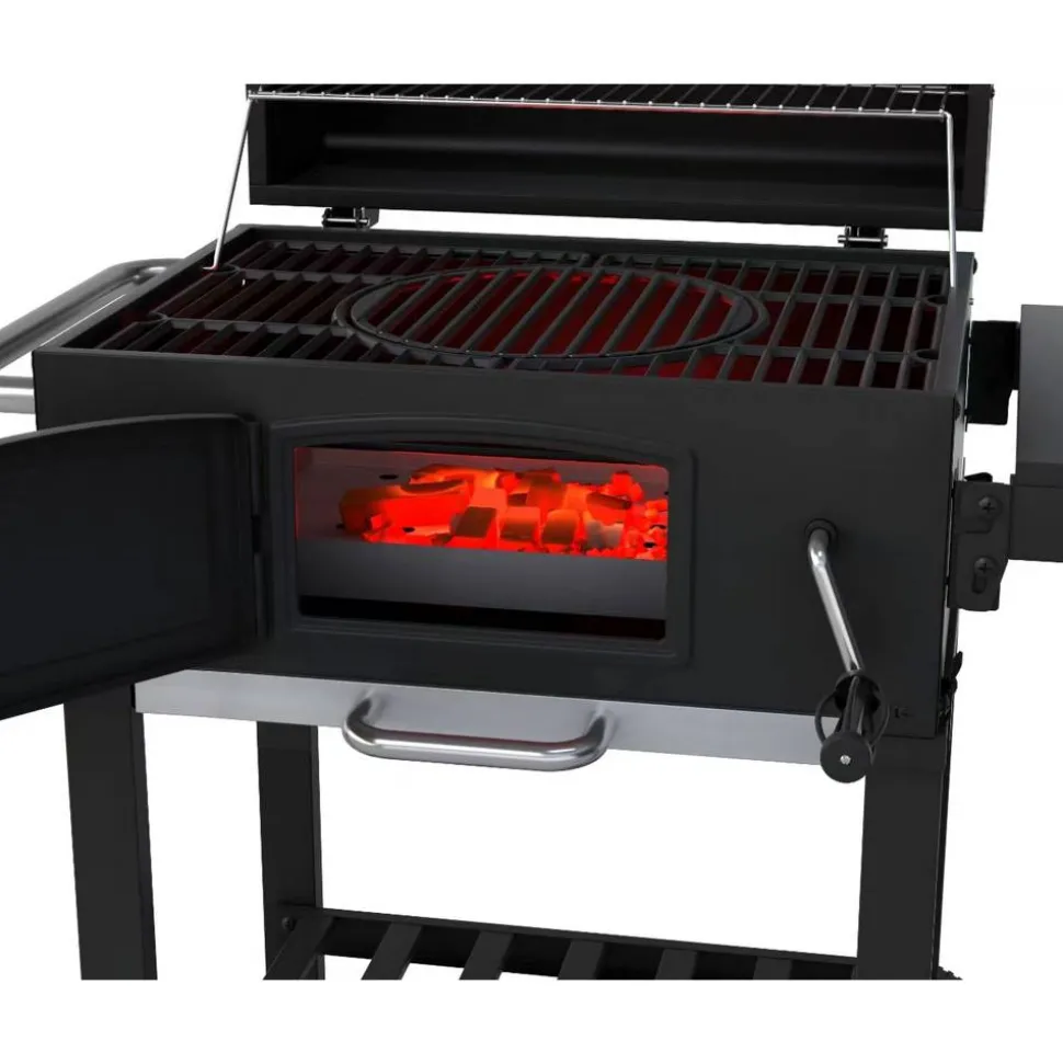 Holzkohlegrill 'Calgary' schwarz 102 x 104 x 67 cm